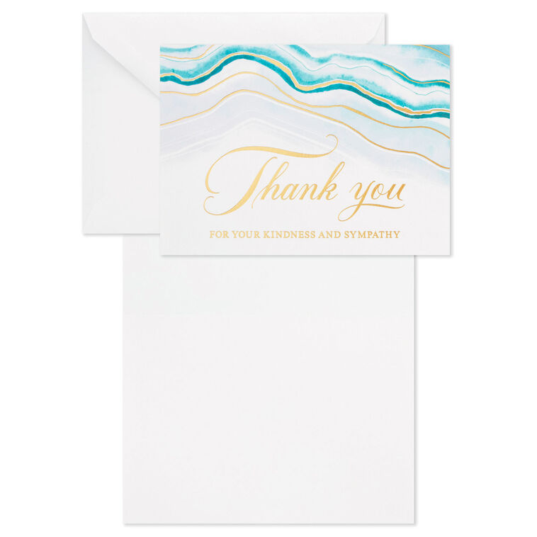 Abstract Waves Boxed Blank Sympathy Thank-You Notes, Pack of 20, , large image number 3