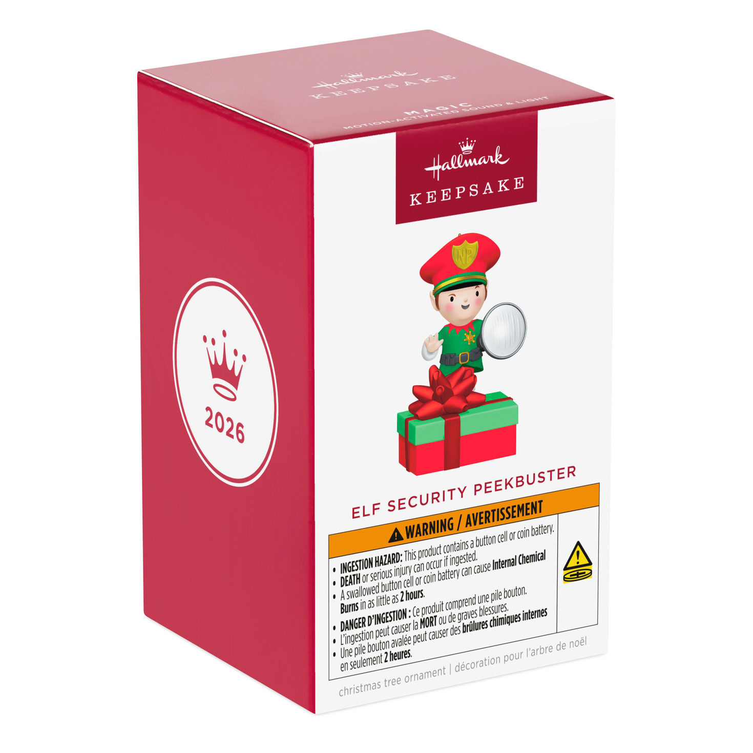 Elf With Flashlight and Gift Keepsake Ornament Package Front image number 7