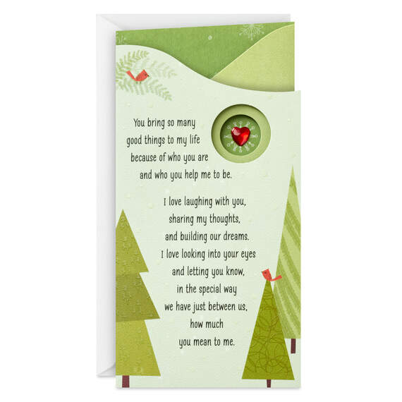 Your Love Makes Life Brighter Romantic Christmas Card, , large image number 1
