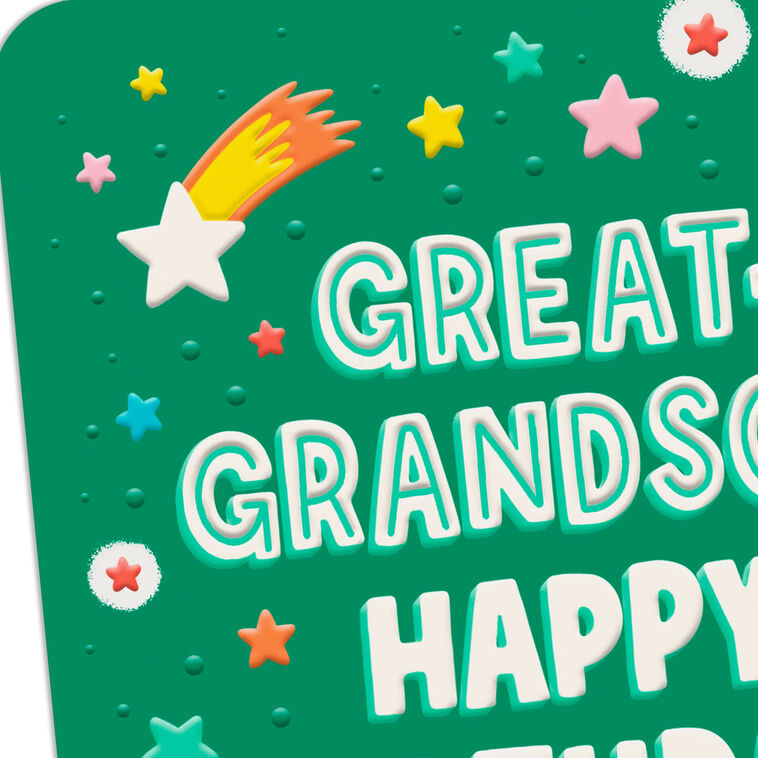 Rocket and Stars Birthday Card for Great-Grandson, , large image number 4