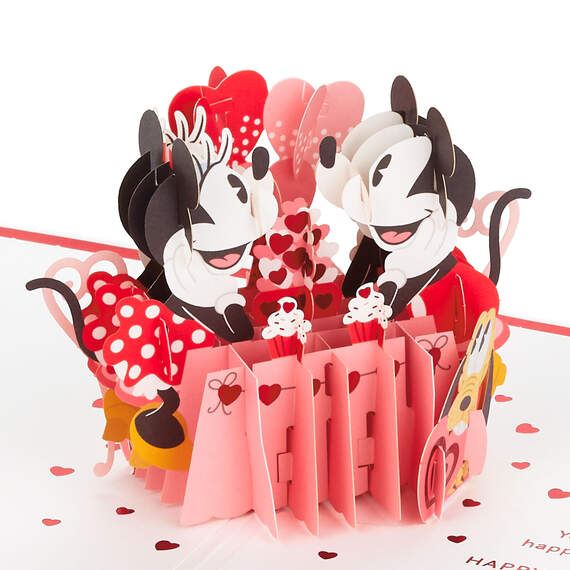 Disney Mickey and Minnie My Valentine 3D Pop-Up Valentine's Day Card
