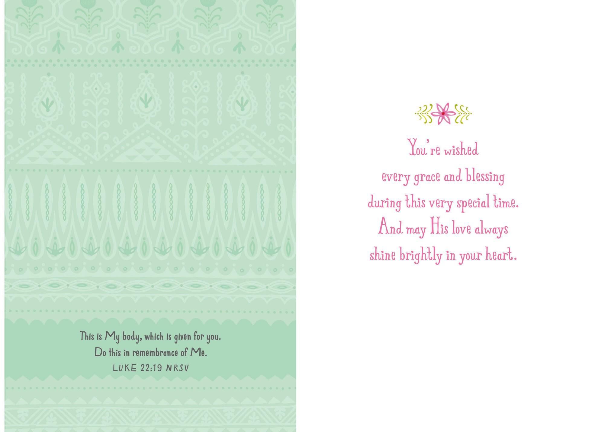 Every Grace and Blessing First Holy Communion Card for Her