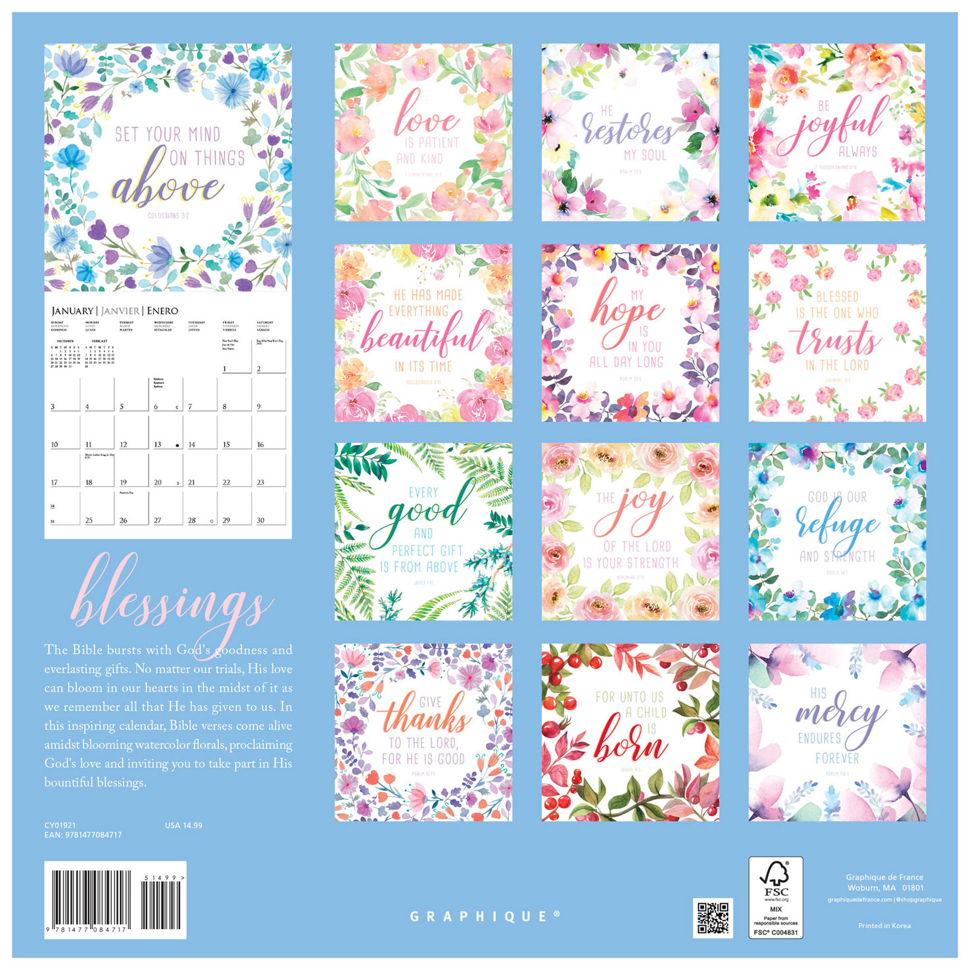 Be Joyful Always 2021 Wall Calendar, 16Month Calendars & Planners