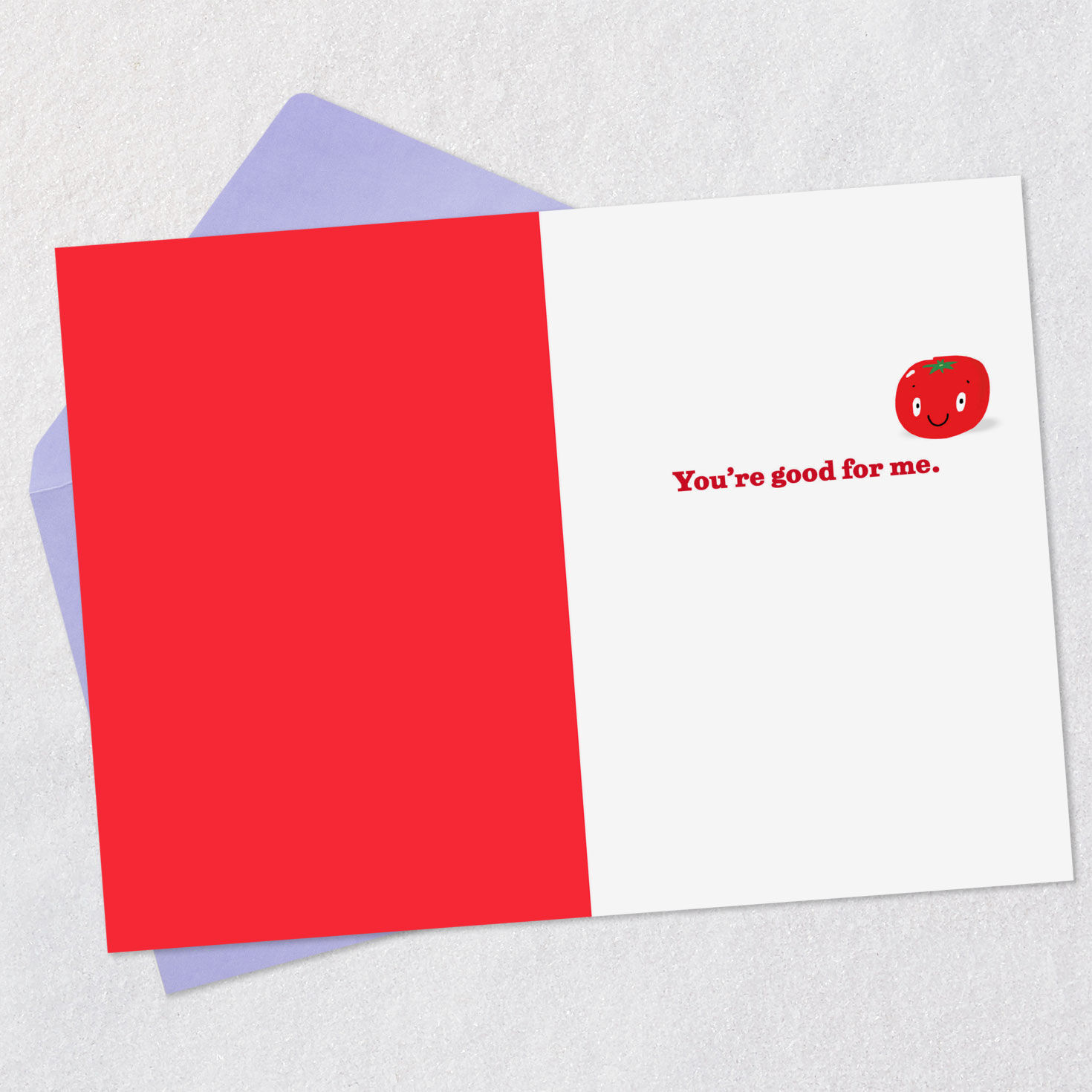 Red Teleprompter-Style Lettering Funny Friendship Card Open card with envelope image number 3