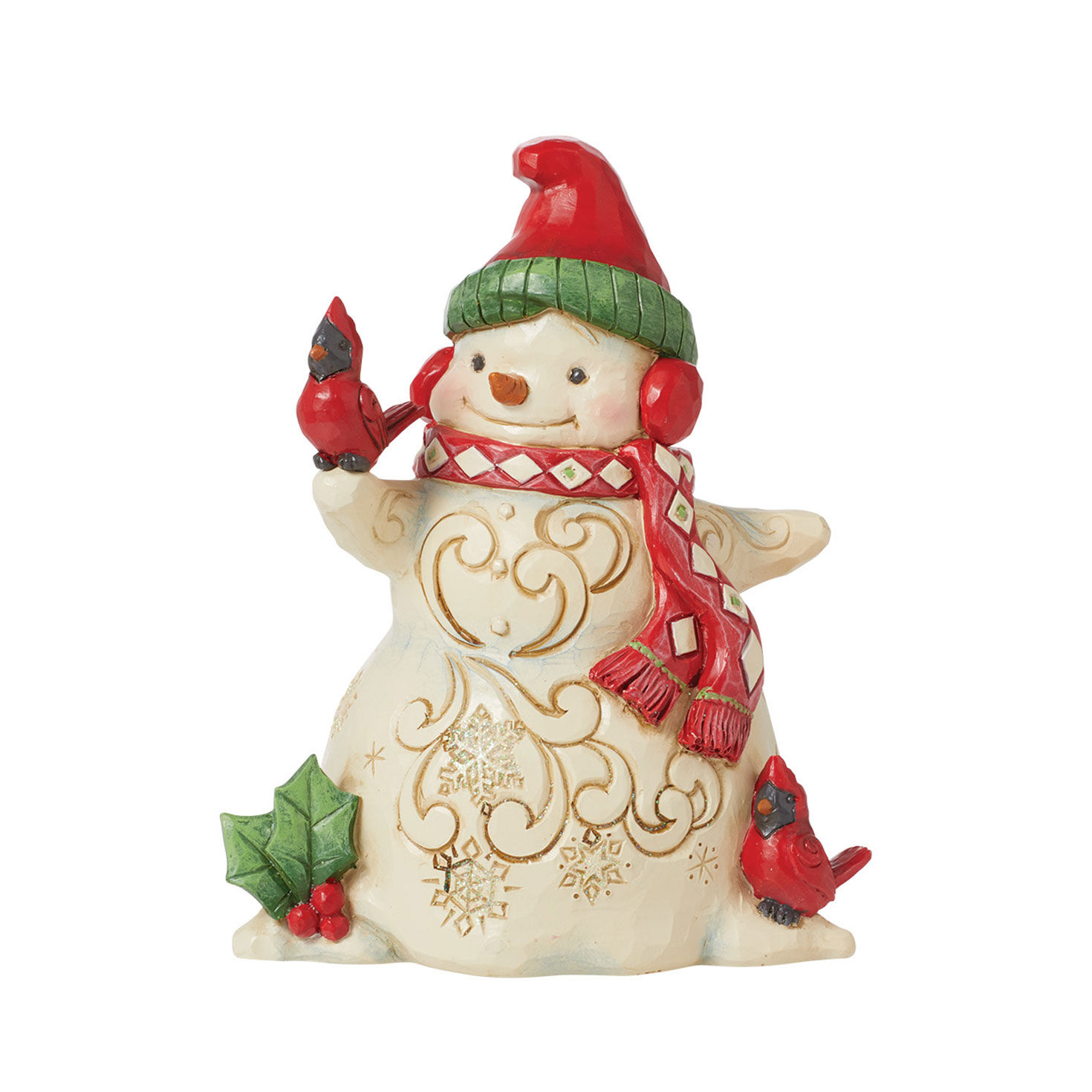 Jim Shore Snowman With Earmuffs and Cardinal Figurine, 5.5", , large image number 3