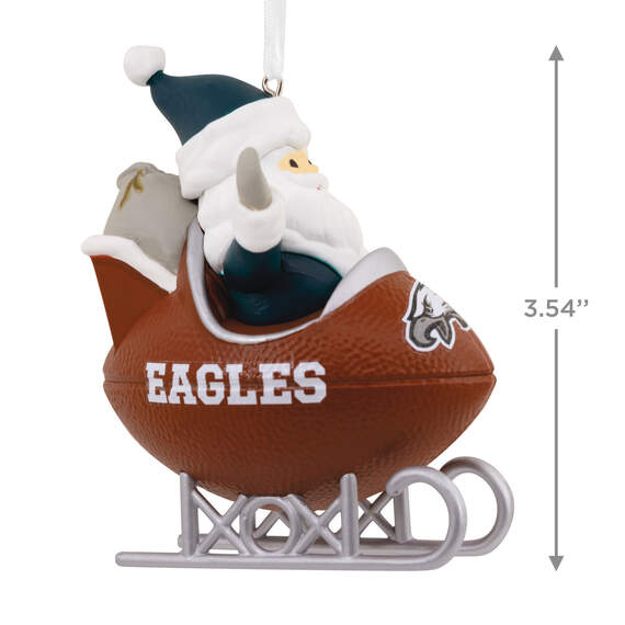 NFL Philadelphia Eagles Santa Football Sled Hallmark Ornament, , large image number 3