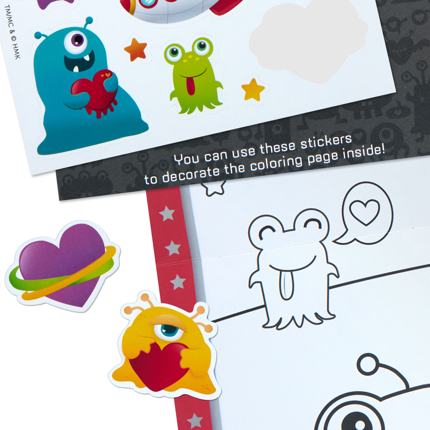 Grandson Valentine With Alien Stickers and Coloring Activity attachment details image number 8