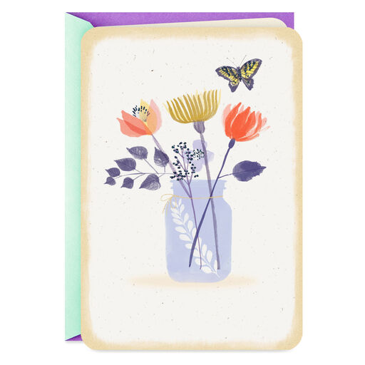 Butterfly and Flower Jar Blank Card, 