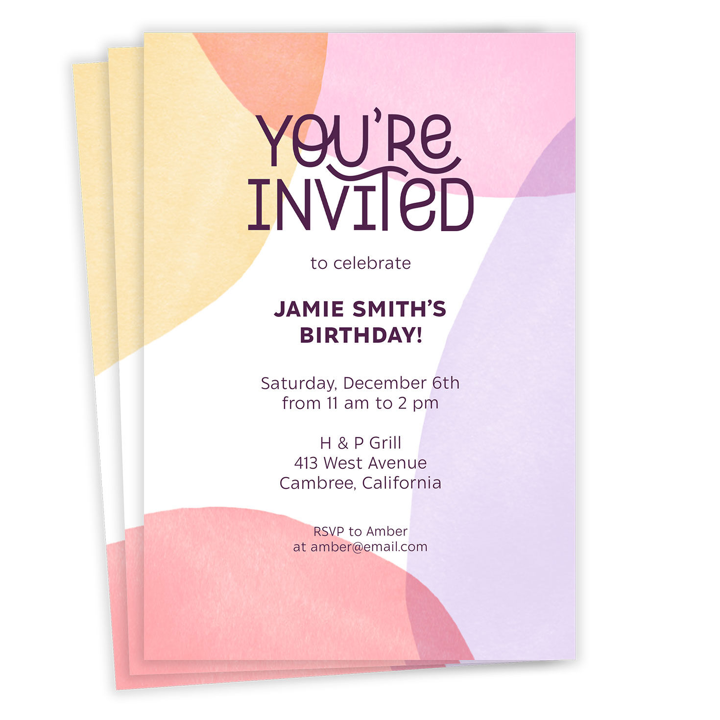 Artsy Color Collage Flat Birthday Invitation