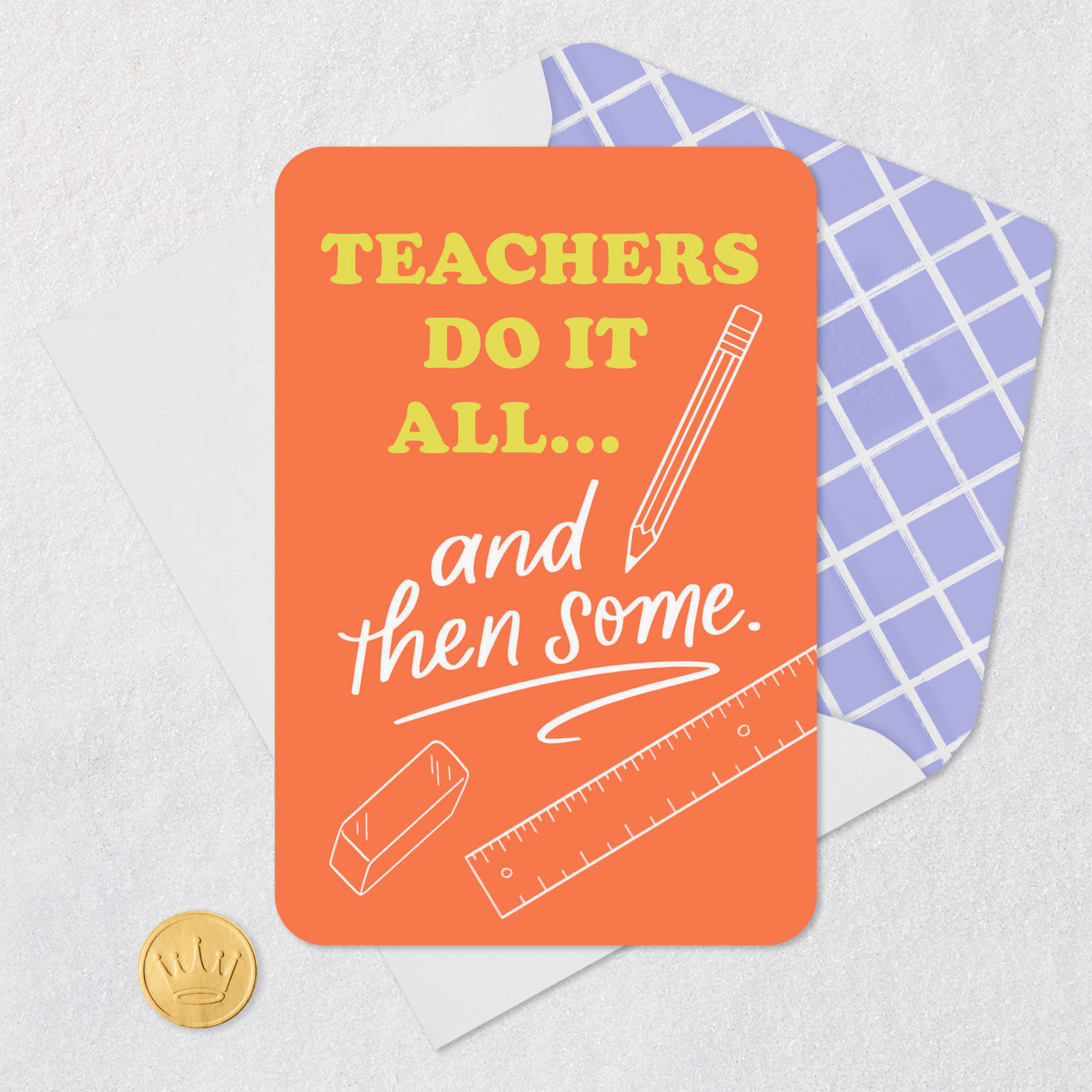 School Supplies Teacher Thank You Card Card Front with Envelope and Gold Seal image number 5