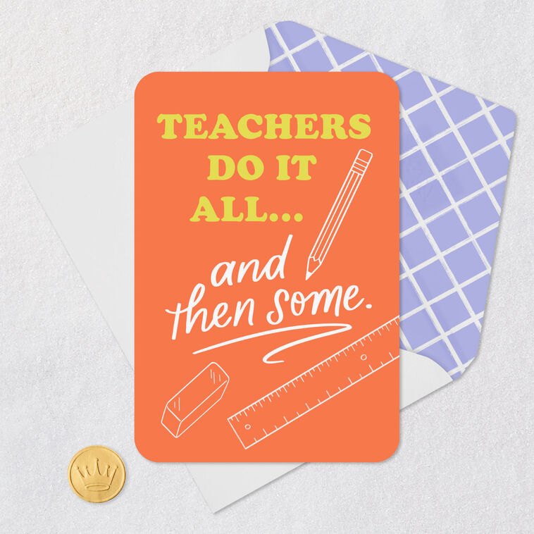 School Supplies Teacher Thank You Card Card Front with Envelope and Gold Seal image number 5