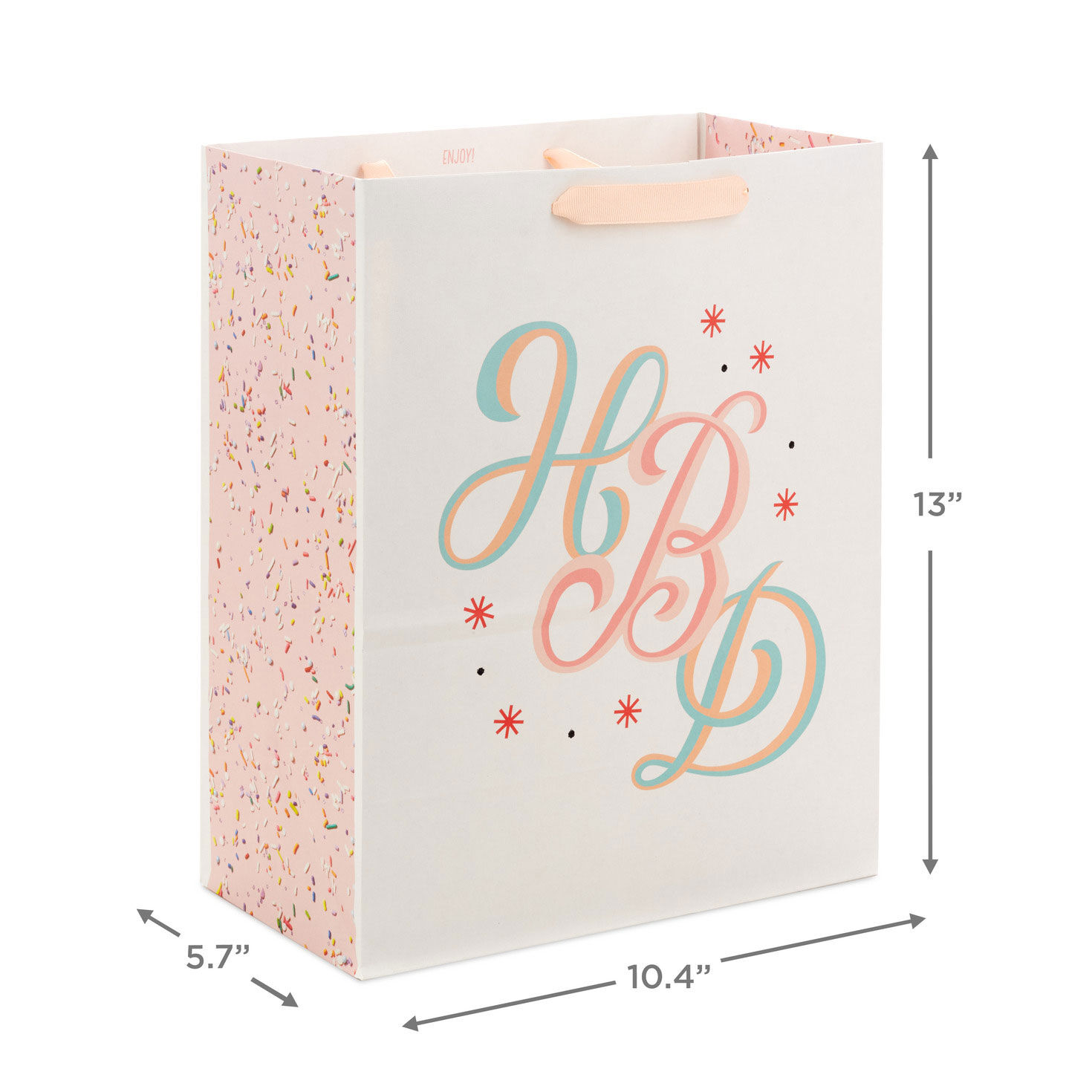 Pastel HBD Large Gift Bag measurement image number 3