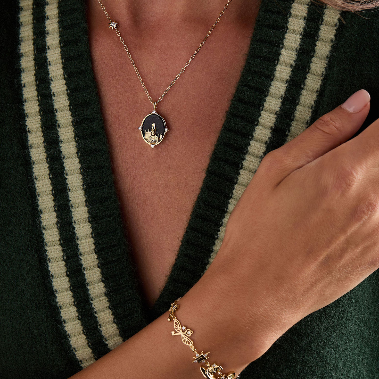 Alex And Ani Harry Potter&trade; Hogwarts Pendant Necklace in use image number 4