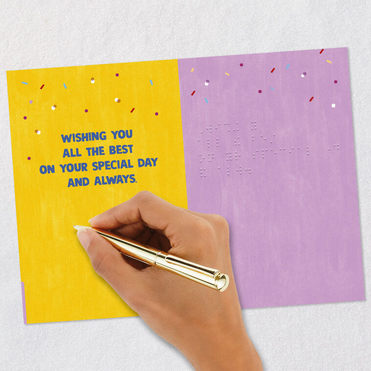 Wishing You All the Best Braille Birthday Card, , large image number 7