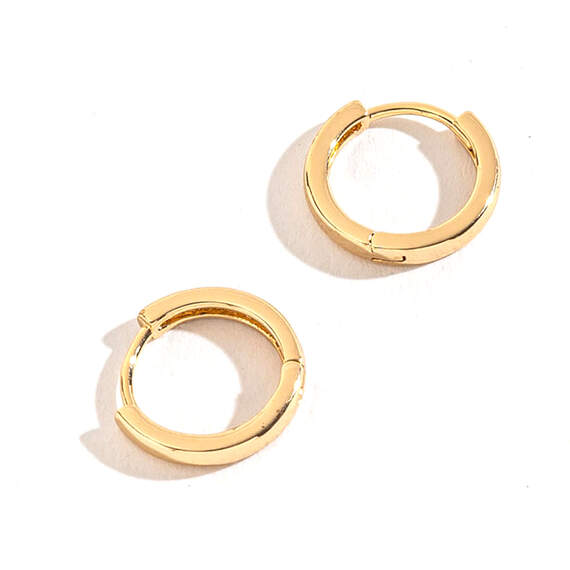 Howard's Jewelry Medium Gold Huggie Hoop Earrings, , large image number 1