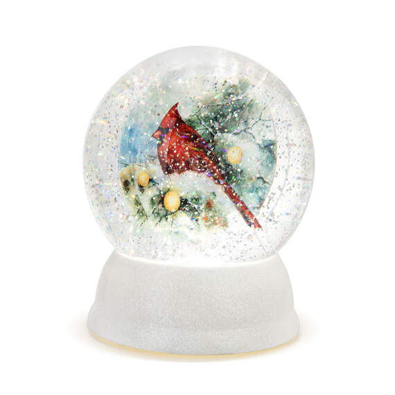 Demdaco Snow Frosted Cardinal Snow Globe With Light, 6" H, , large image number 1