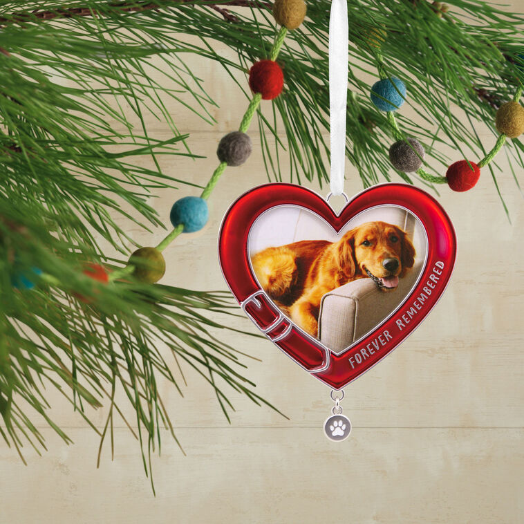 Pet Memorial Picture Frame Christmas Ornament Hanging on tree image number 2