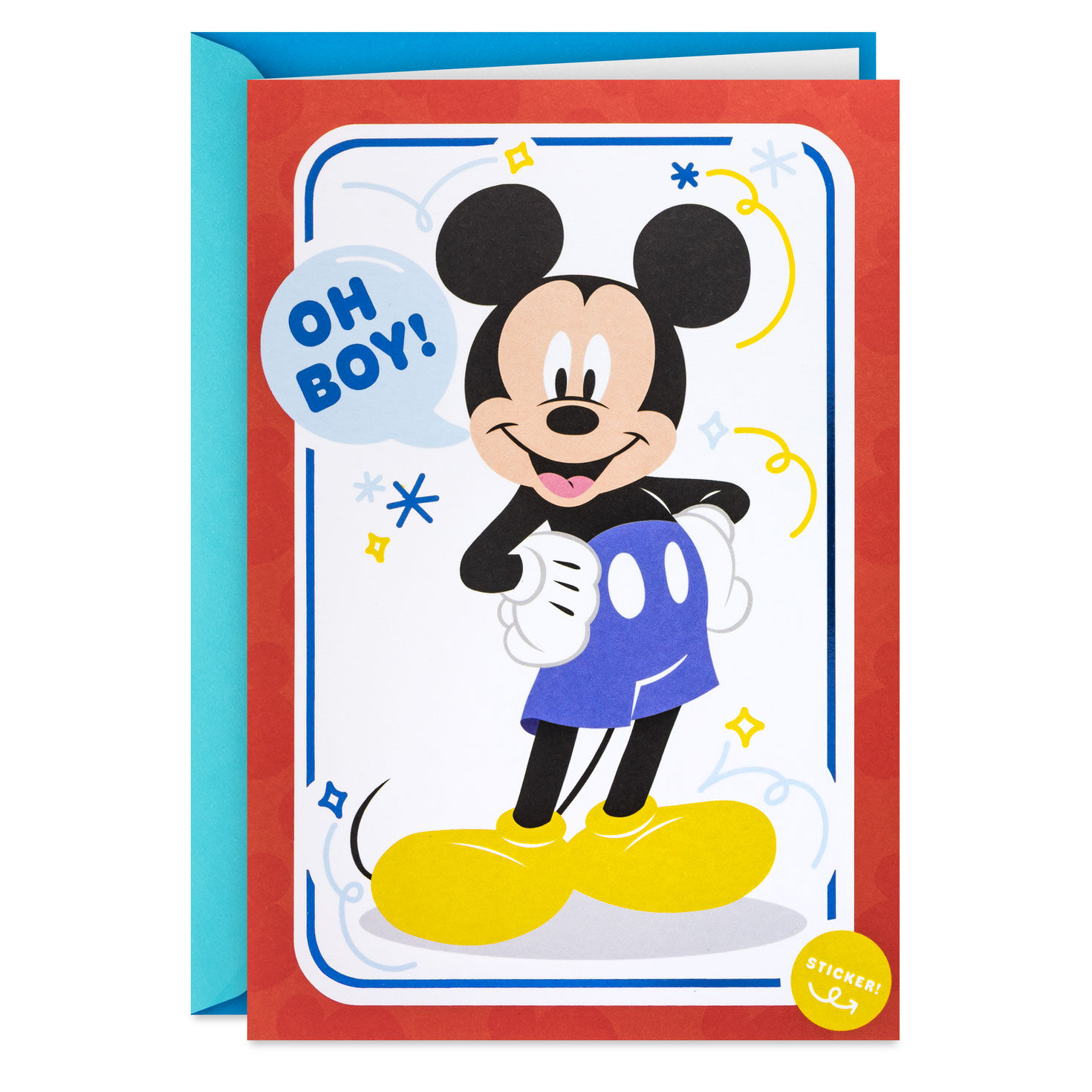 Disney Mickey Mouse Today Is Very Special Birthday Card for Kids With Sticker