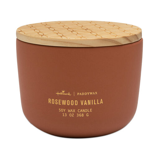 Paddywax Rosewood Vanilla 3-Wick Ceramic Candle, 13 oz., 