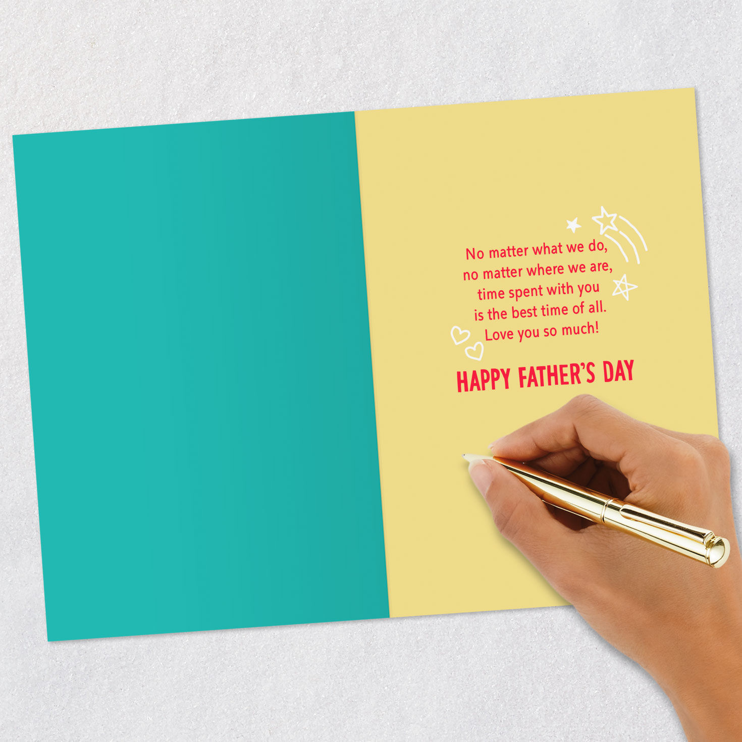 Cute Teal and Red Icons Father's Day Card Signing card image number 6