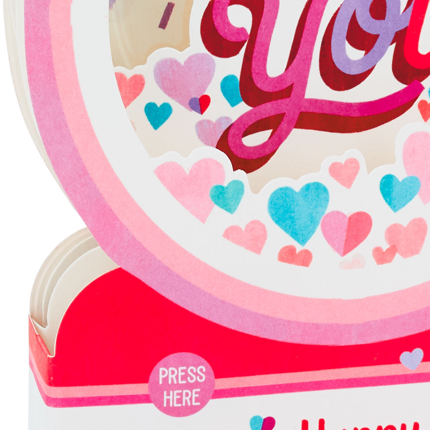 Hearts Snow Globe 3D Pop-Up Music & Motion Valentine's Day Card pop up detail image number 5