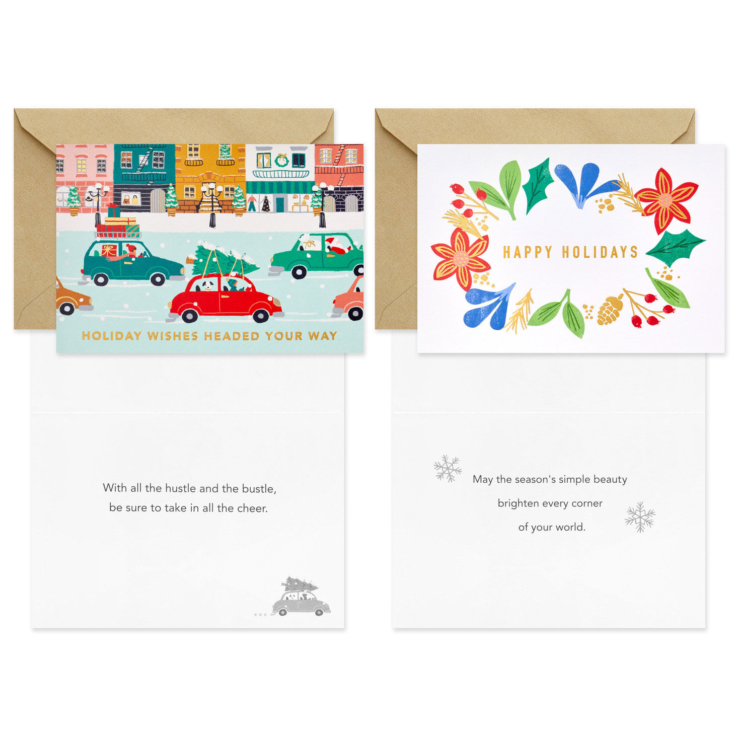 Retro Art Whimsical Christmas Cards Assortment Card Front with Sentiment image number 5