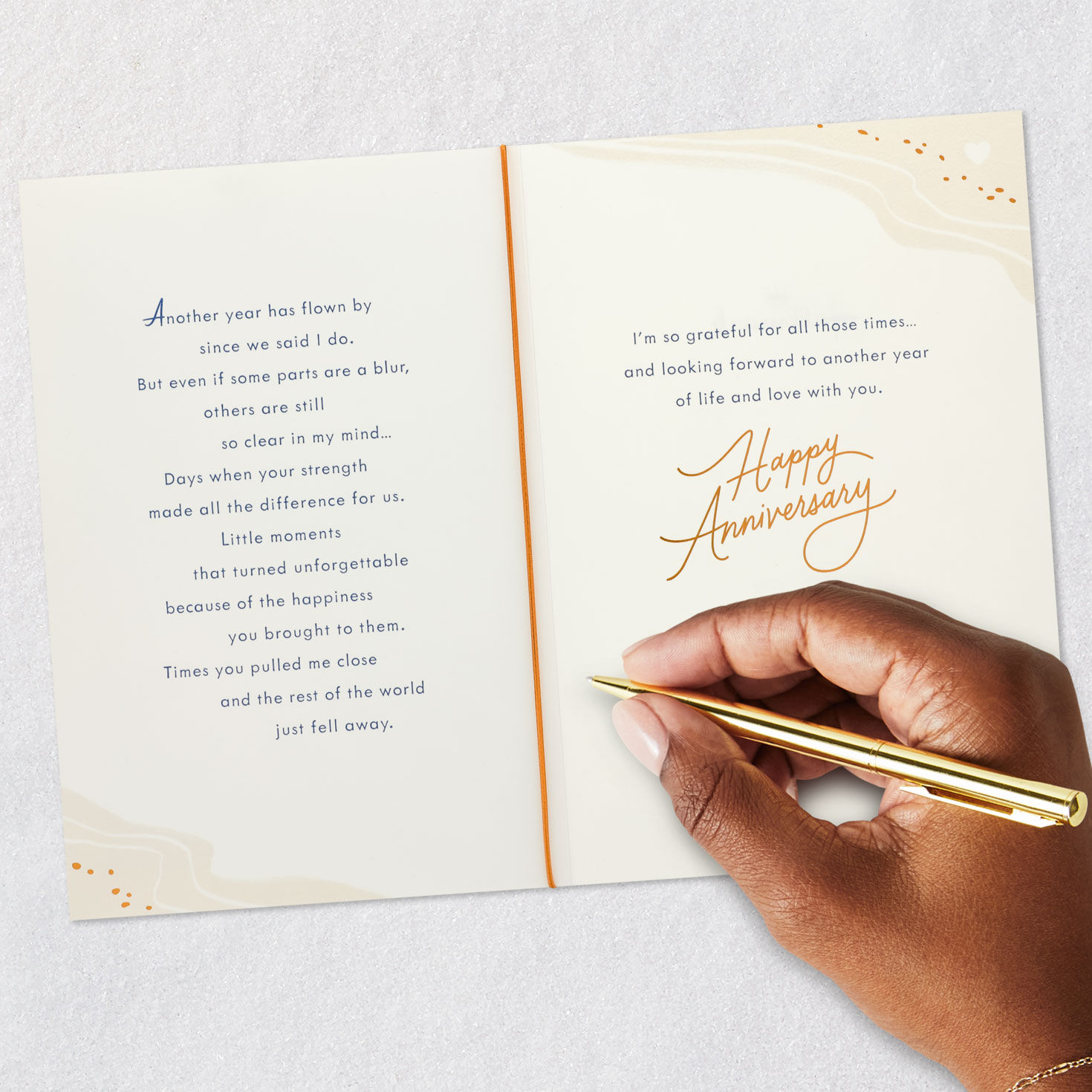 Abstract Couple On Beach Anniversary Card Signing card image number 7
