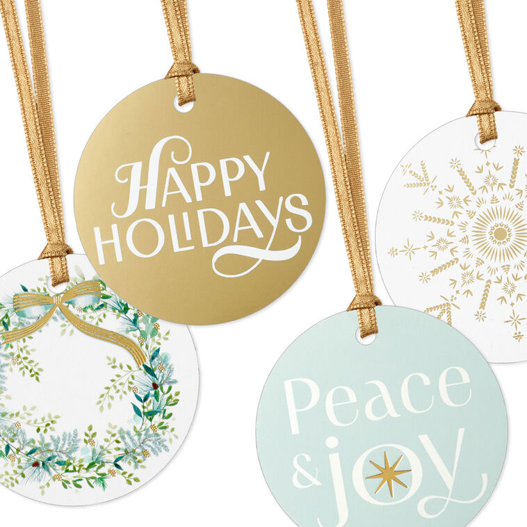 Peace and Joy 8-Pack Assorted Holiday Gift Tags up close detail image number 4