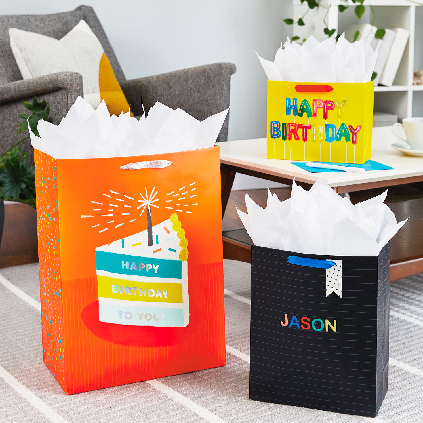 Jumbo plastic birthday gift bags outlet