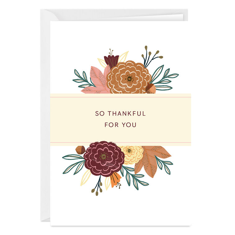Fall Bouquet Thankful Custom Thanksgiving Card