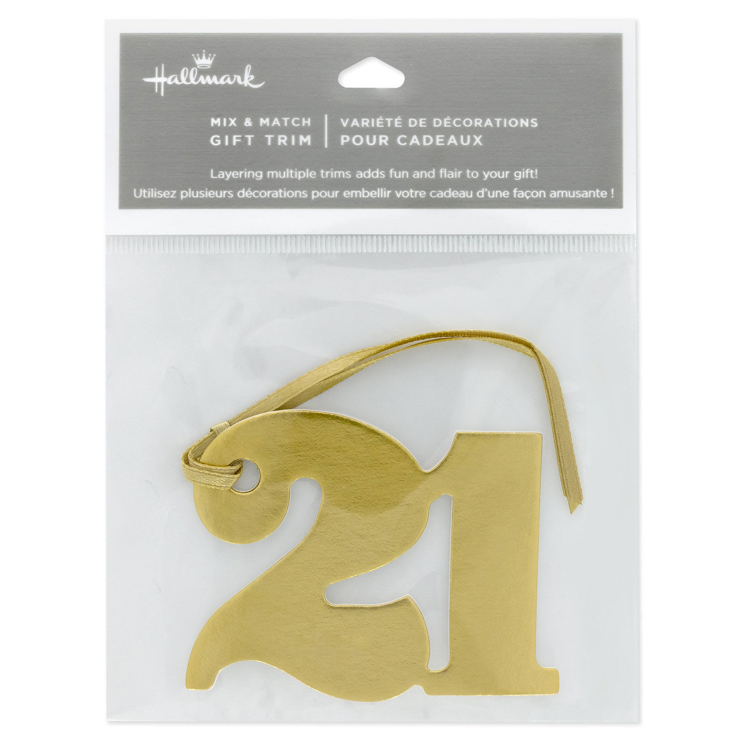 Die-Cut 21 Gift Trim With Ribbon Hanger package front image number 6