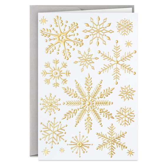 Gold Snowflakes Packaged Christmas Cards, Set of 5, , large image number 2