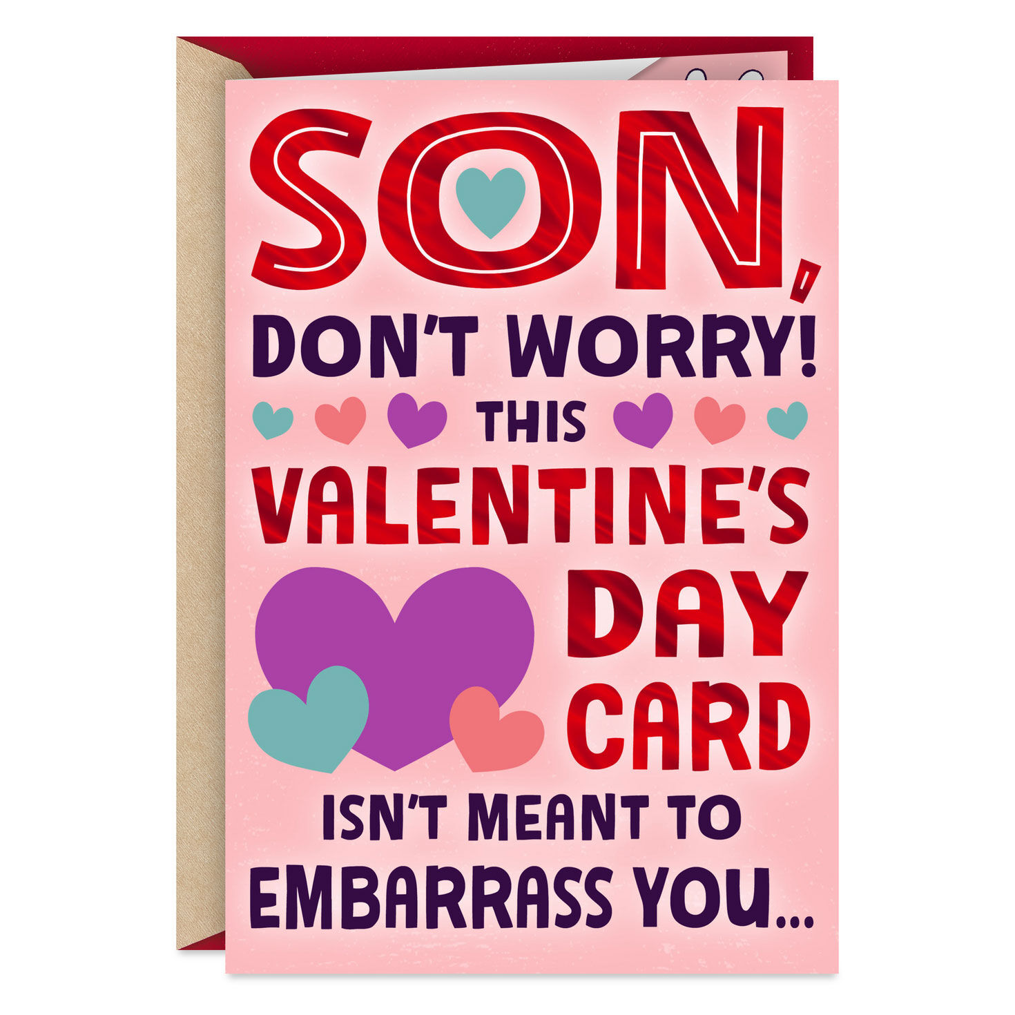 Not Too Embarrassing Funny Pop-Up Valentine's Day Card for Son