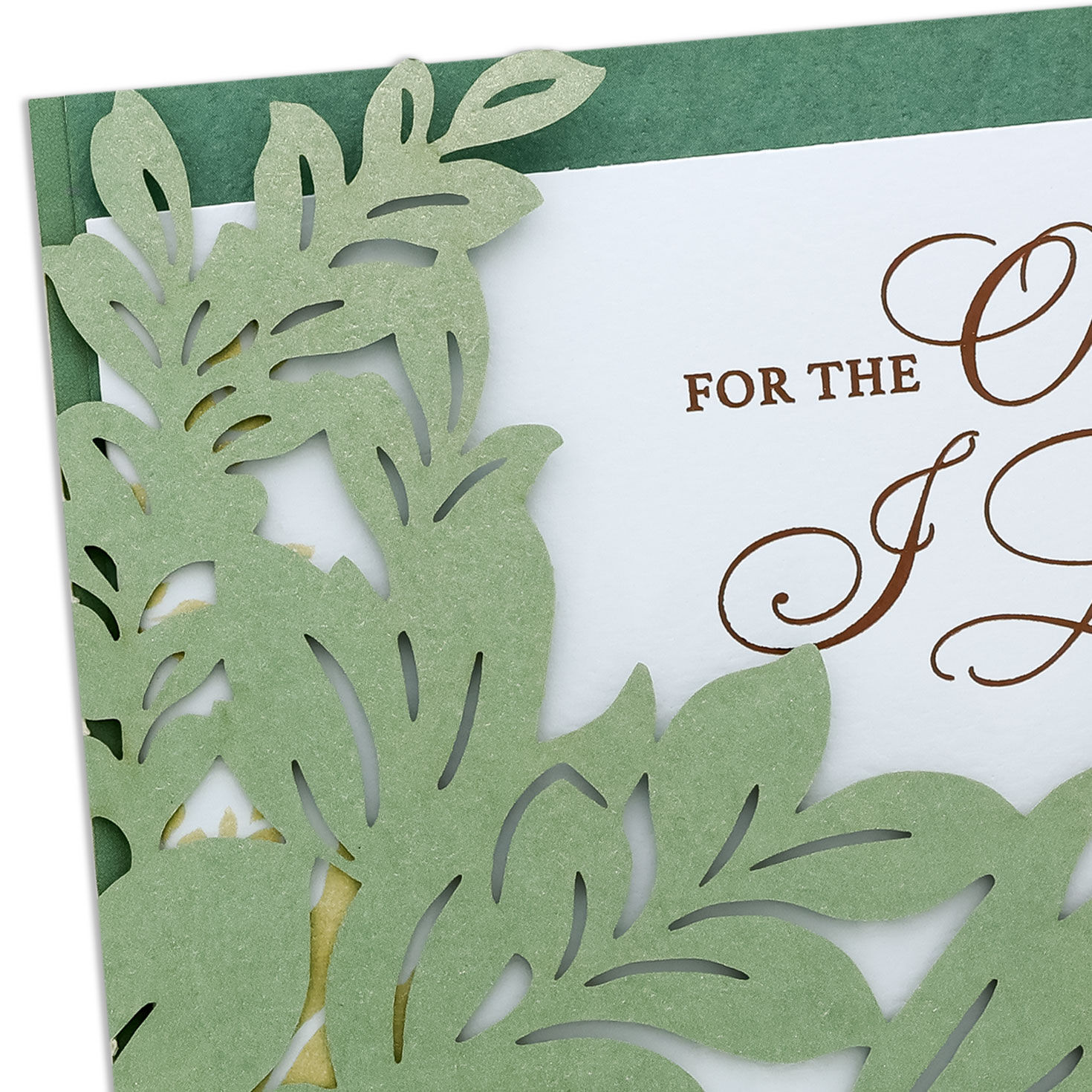 Green and Gold Leaves Our Anniversary Card Card Front Detail image number 5