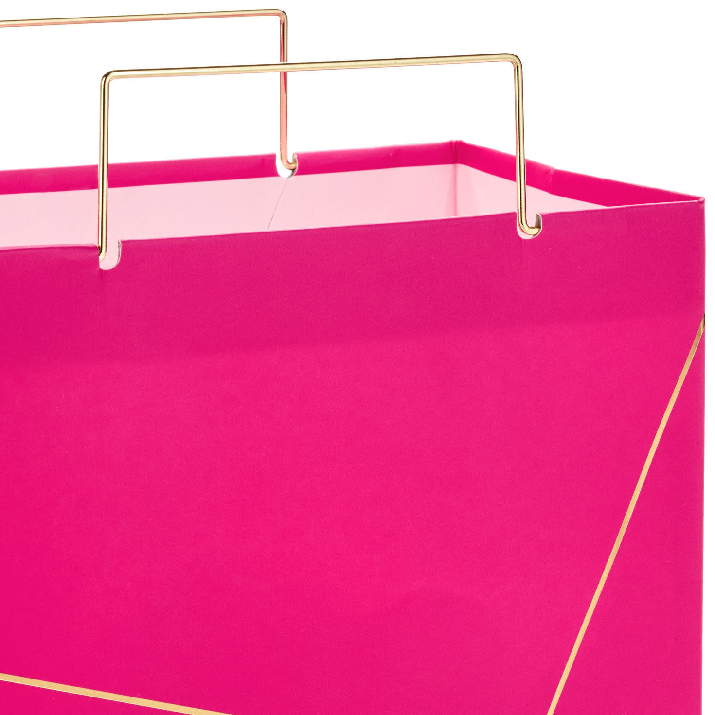 Rose With Gold Medium Square Gift Bag, 7.7" Handle Detail image number 4