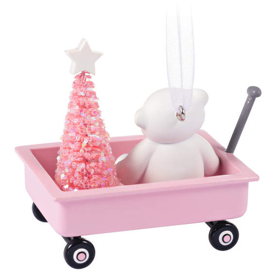 Baby Girl's First Christmas Pink Wagon 2020 Ornament, , large image number 6