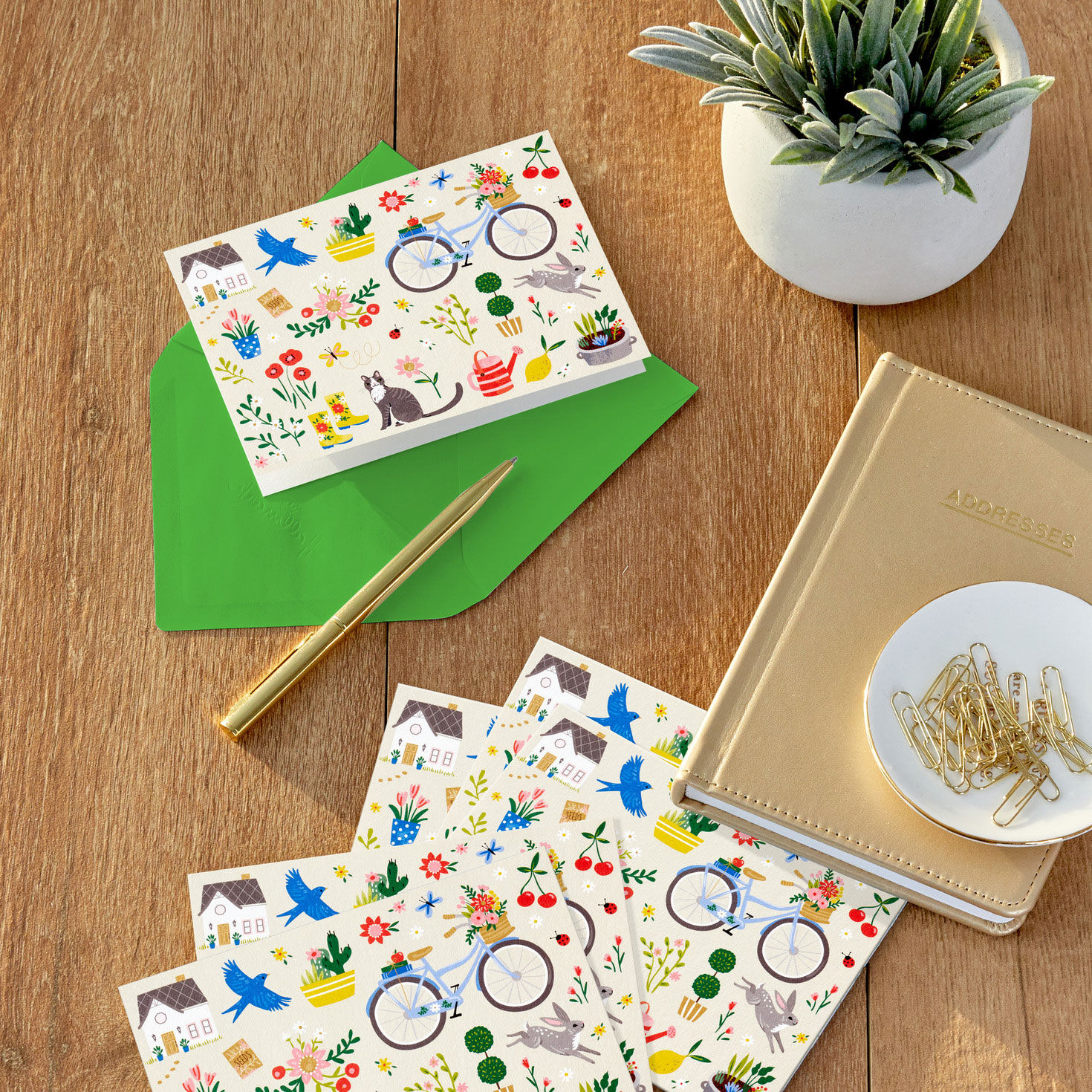 Flowers and Home Painting Blank Note Cards Pack in use image number 6