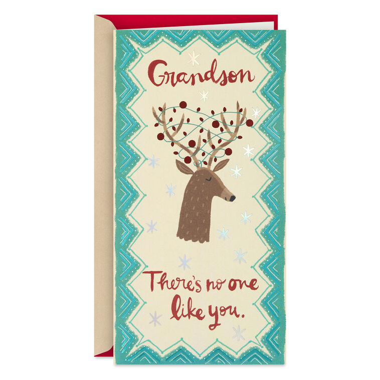 No One Like You Money Holder Christmas Card for Grandson