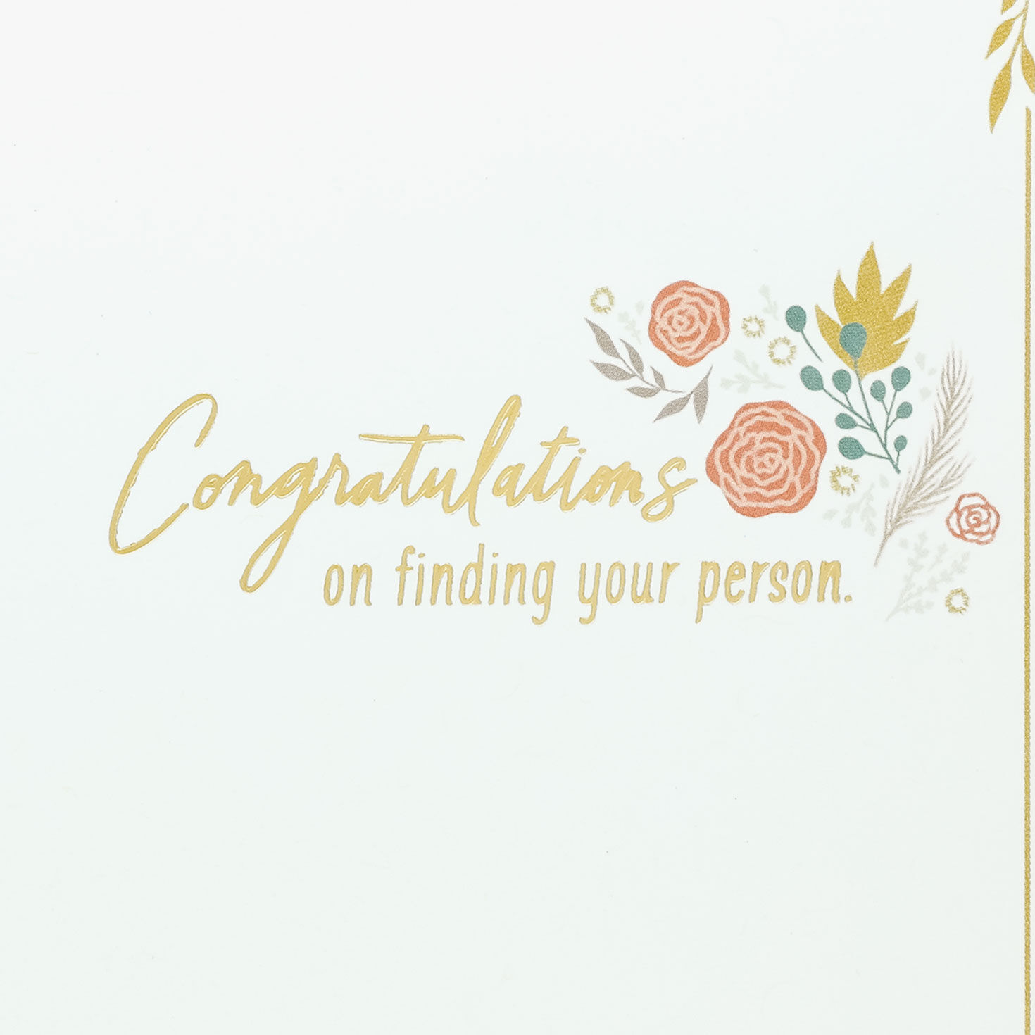 Floral Arch and Hearts Wedding Congratulations Card sentiment image number 2