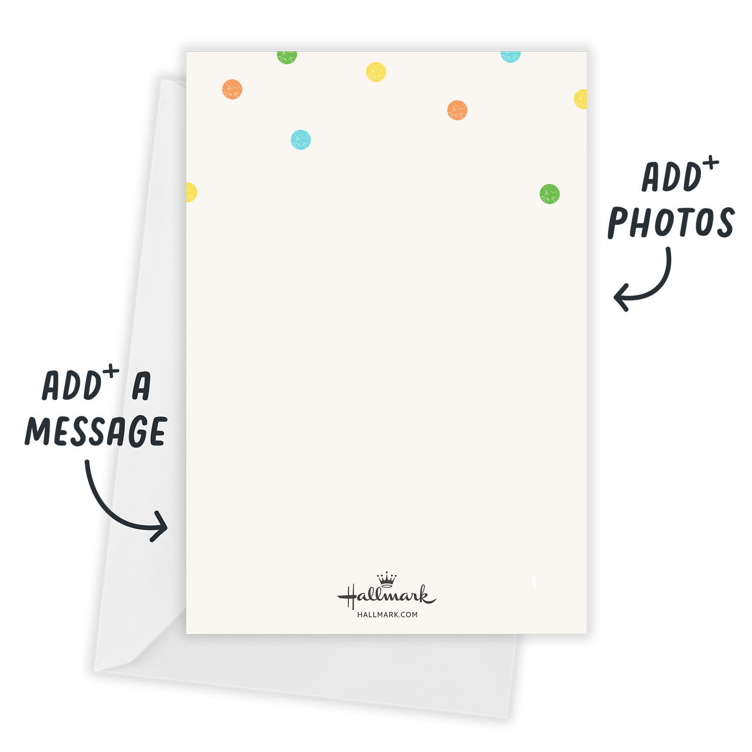 Colored Dots Shhh Personalized Party Invitation Card Back indicating personalization image number 3