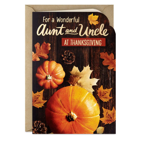 Love and Happiness Thanksgiving Card for Aunt and Uncle, , large image number 1
