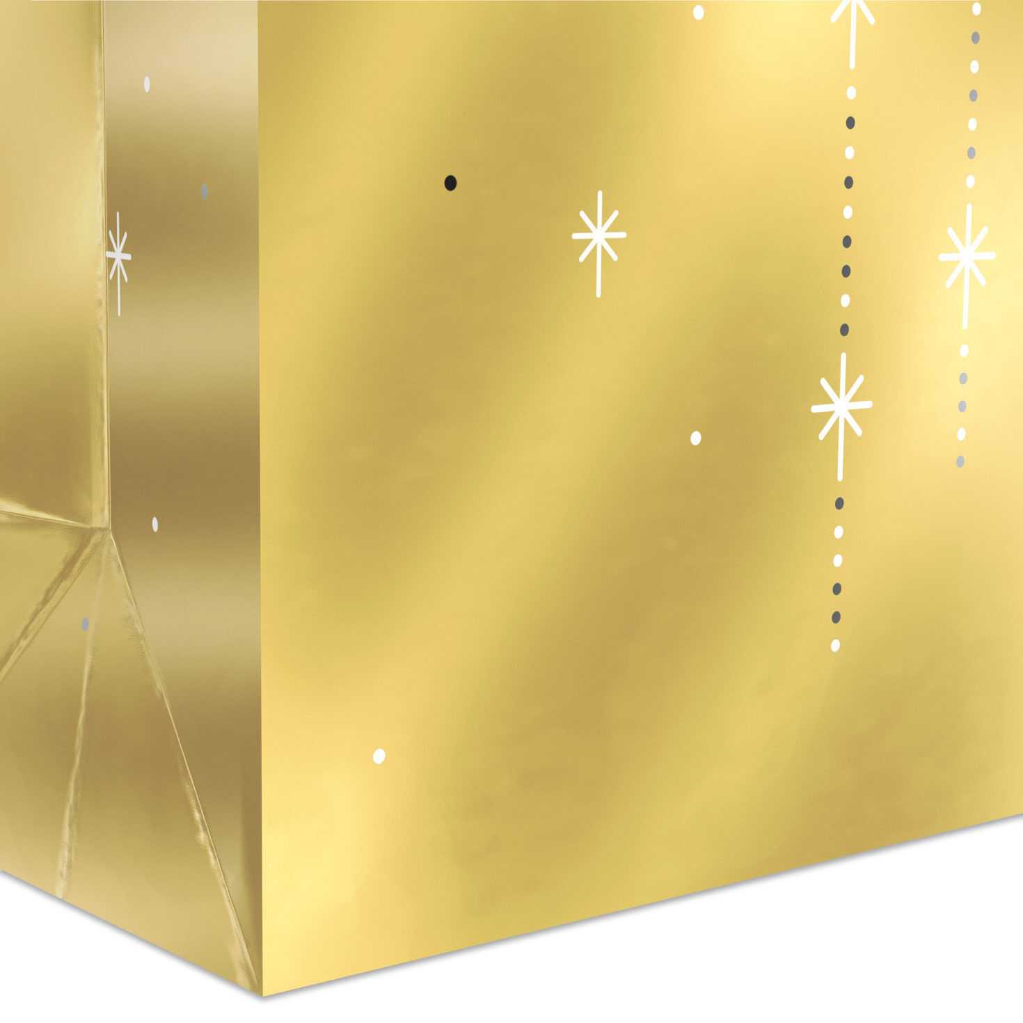 Let It Snow on Gold Medium Holiday Gift Bag Base/Side Detail image number 5