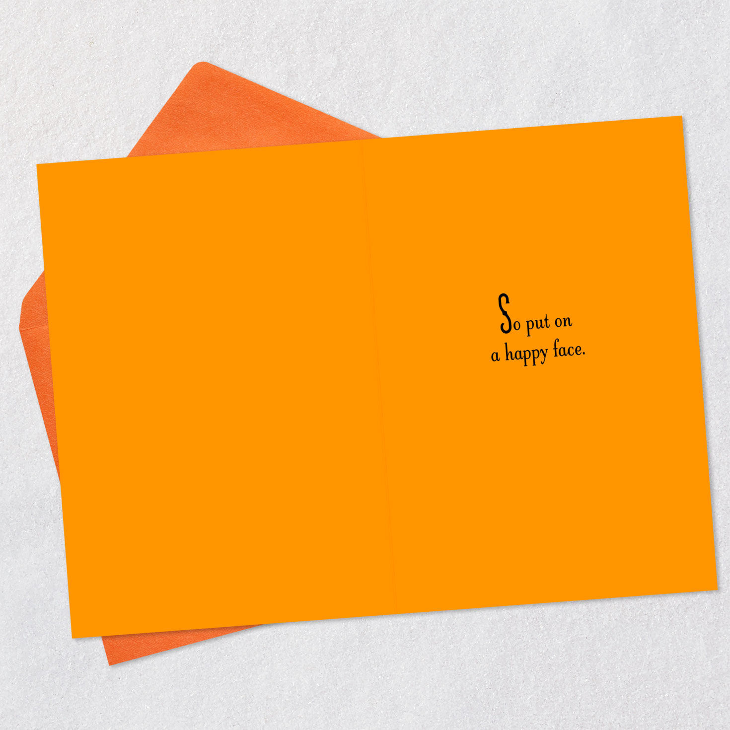 Put on a Happy Face Halloween Card Open card with envelope image number 3