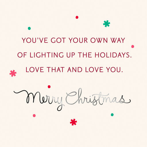 You Light Up the Holidays Christmas Card for Granddaughter, 