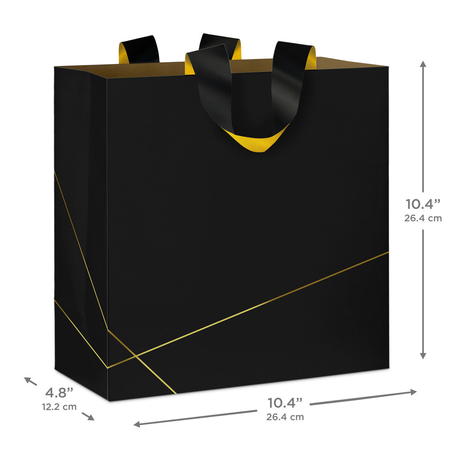 Black Large Bag With Gold Lines measurement image number 3