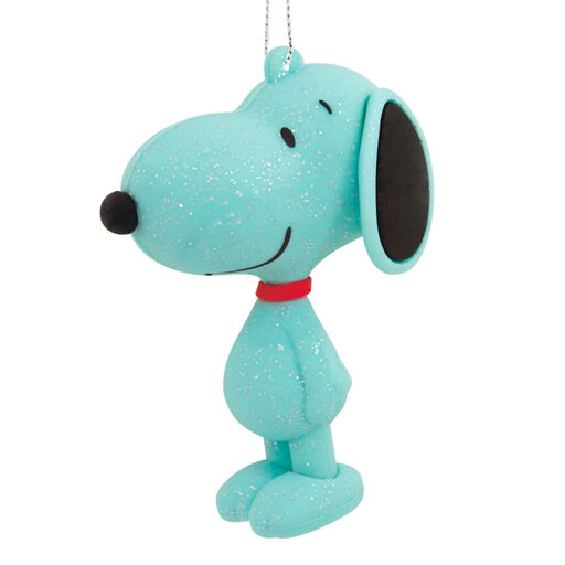 Peanuts® Snoopy Aqua Glitter Hallmark Ornament, 