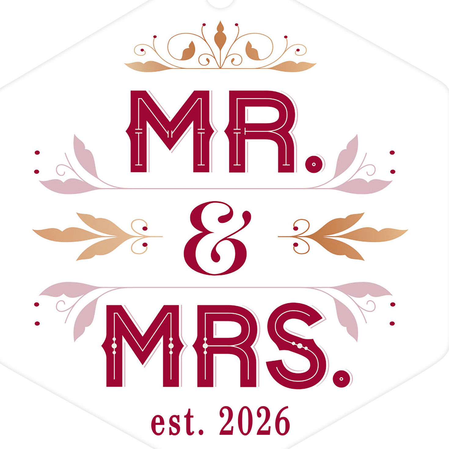 Mr. & Mrs. Metal Personalized Ornament, Custom Text for only USD 17.99 | Hallmark