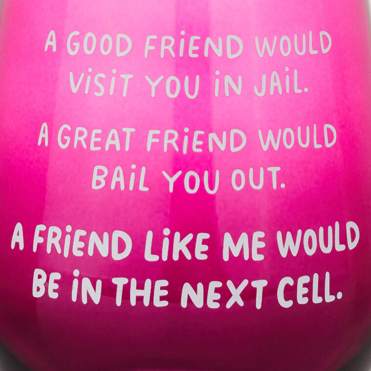 A Friend Like Me Funny Stemless Wine Glass, 15.5 oz., , large image number 3