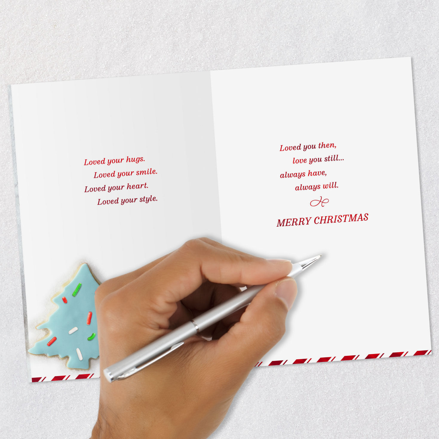 Pink Sugar Cookie Trees Christmas Card for Daughter Signing Card image number 7