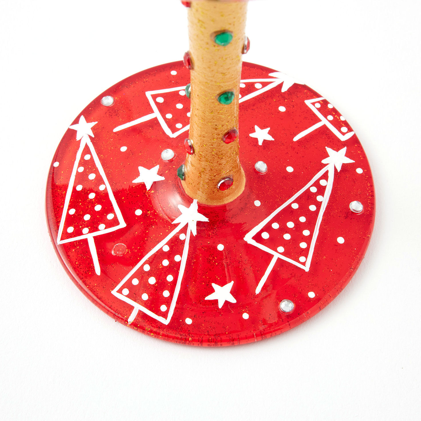 Lolita Red and Green Christmas Trees Wine Glass base image number 3